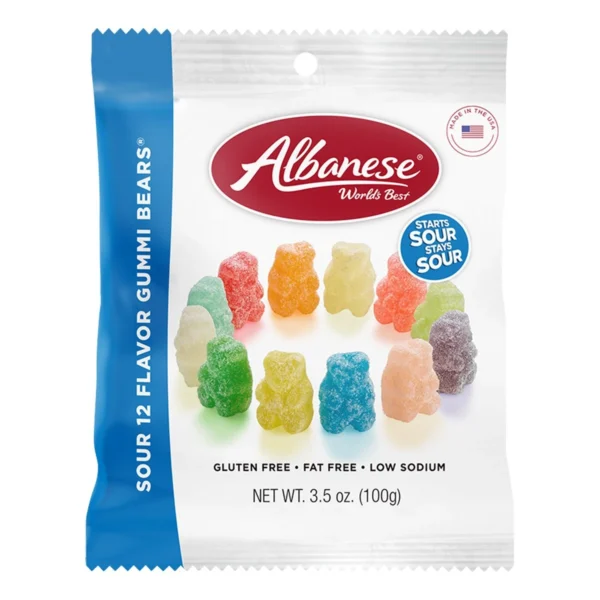 3.5 oz Sour 12 Flavors Albanese Gummy Bears