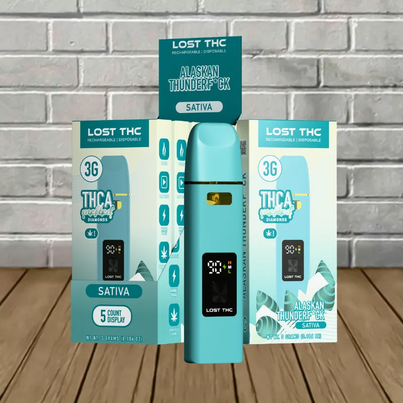 Lost-THC-THCa-3g-Disposable-Vape-Alaskan-Thunderfk-Sativa-DISPOSABLE 3g Sativa Fruity Pebblez Lost THC Vape